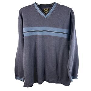AZ Apparel Zone Men's Sweater Large Blue Pull Over Striped